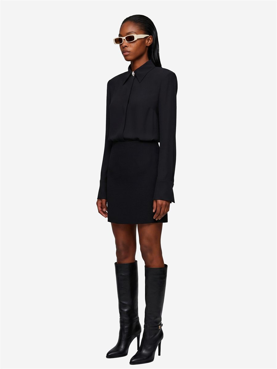 Sutton New York - Abito a camicia in doppia georgette - Dettaglio capo