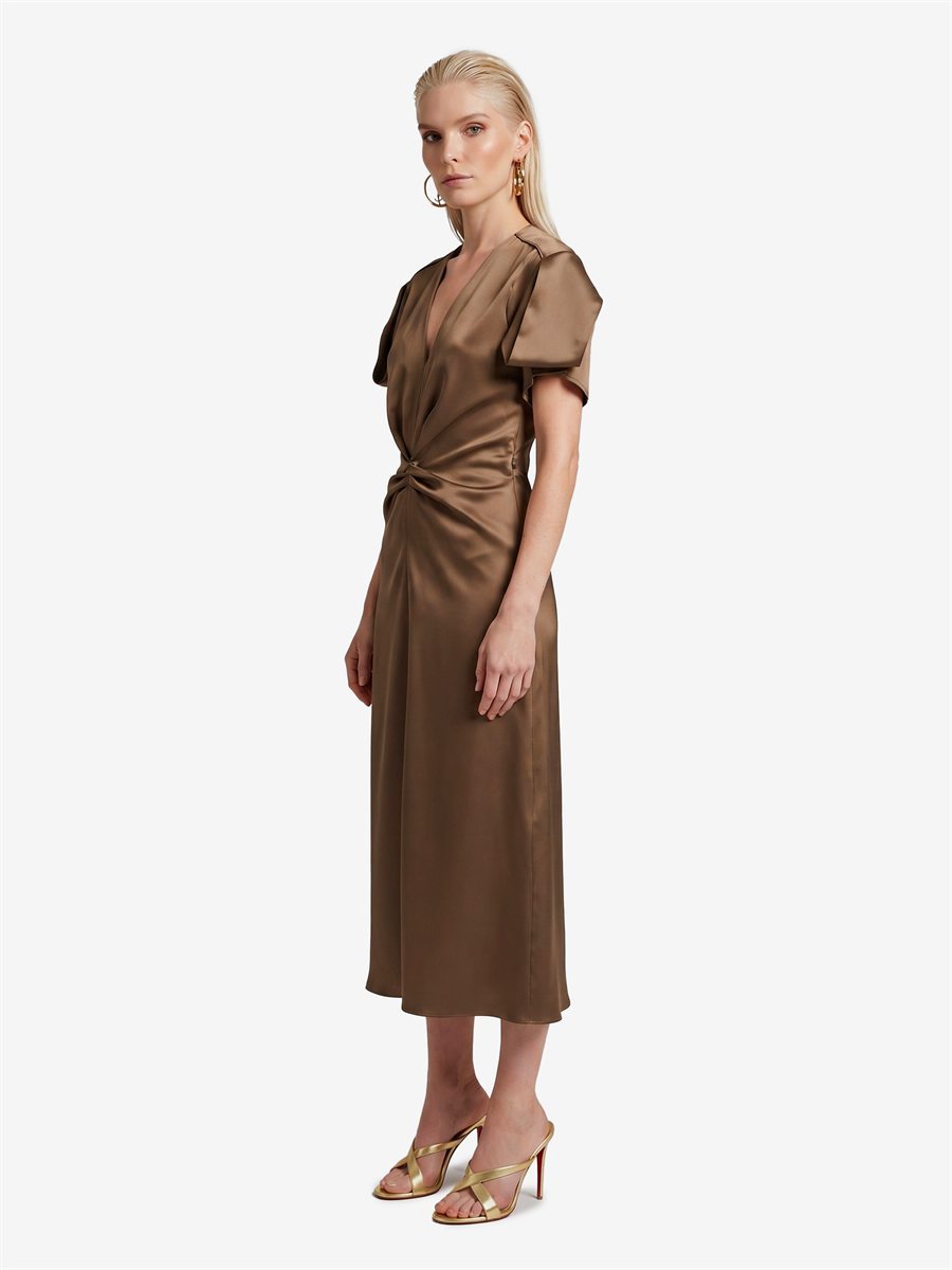 Sutton New York - Abito midi con drappeggio - Dettaglio capo