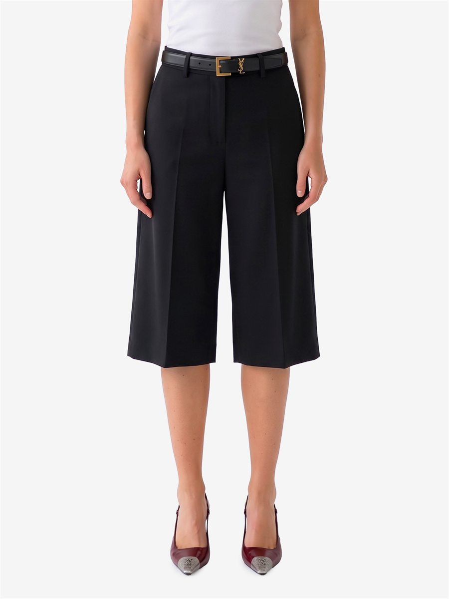Sutton New York - Bermuda in tela stretch nero - Vista frontale