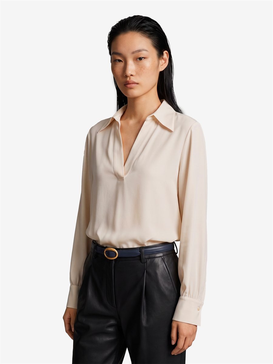 Sutton New York - Blusa in doppia georgette champagne - Dettaglio capo