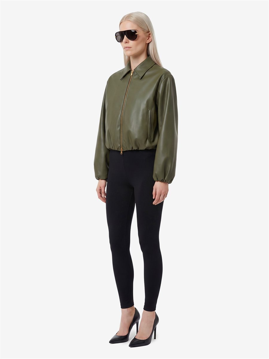 Sutton New York - Bomber corto in ecopelle militare - Dettaglio capo