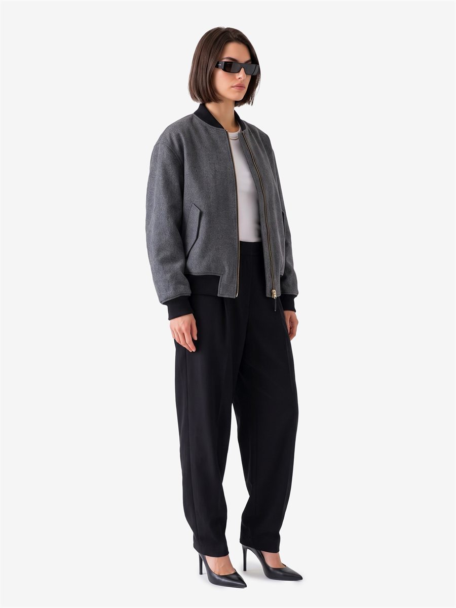 Sutton New York - Bomber in chevron grigio scuro - Dettaglio capo