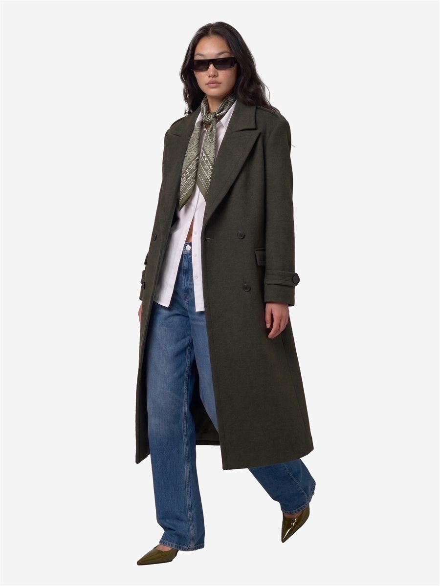 Sutton New York - Cappotto doppiopetto verde militare - Dettaglio capo