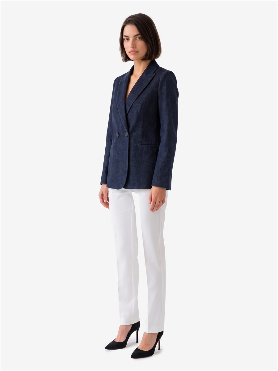 Sutton New York - Giacca doppiopetto in velluto navy - Dettaglio capo