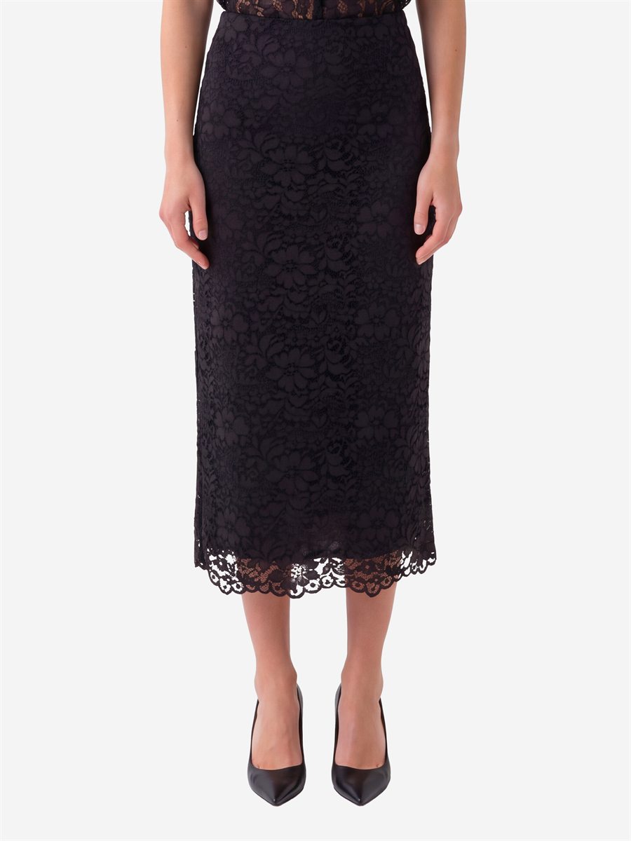 Sutton New York - Gonna midi in pizzo nero - Vista frontale