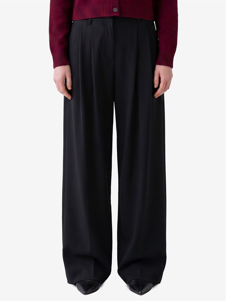 Sutton New York - Pantalone ampio in tela stretch - Vista frontale