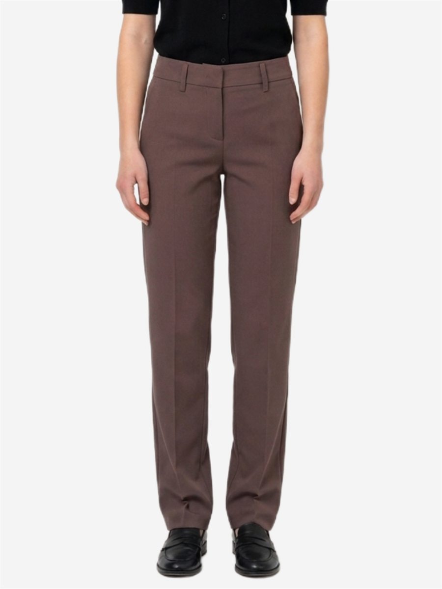 Sutton New York - Pantalone in tela stretch caffè - Vista frontale