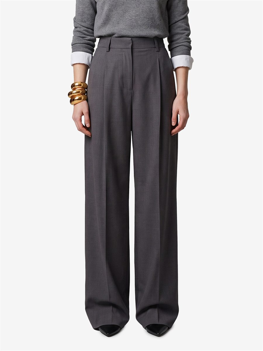 Sutton New York - Pantalone in tela stretch light antracite - Vista frontale