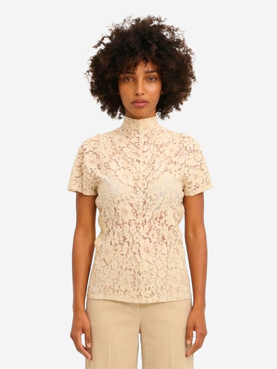 Sutton New York - Top in pizzo bianco - Vista frontale